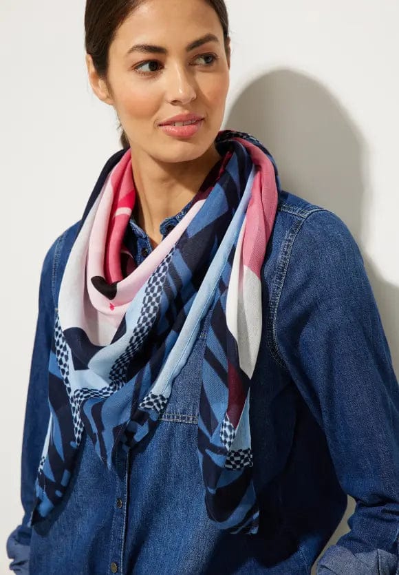 Street One Print Square Scarf In Multicolour - Crabtree Cottage