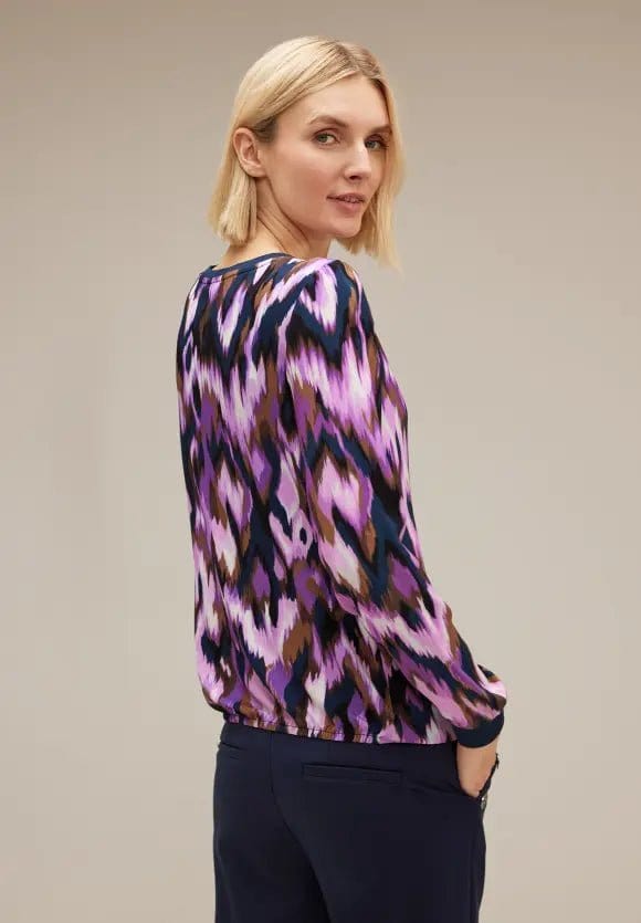 Street One Printed Blouse In Deep Pure Lilac - Crabtree Cottage