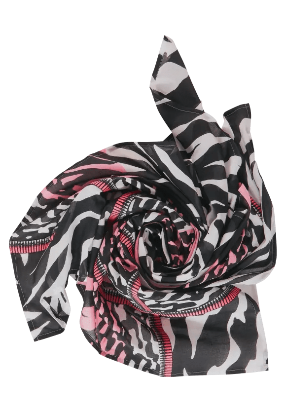 Street One Printed Square Scarf With Tape In Black