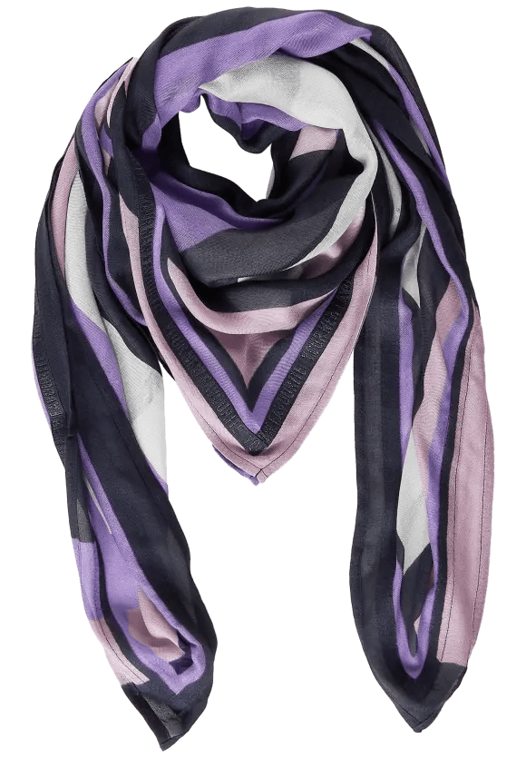 Street One Square Scarf In Purple Multi