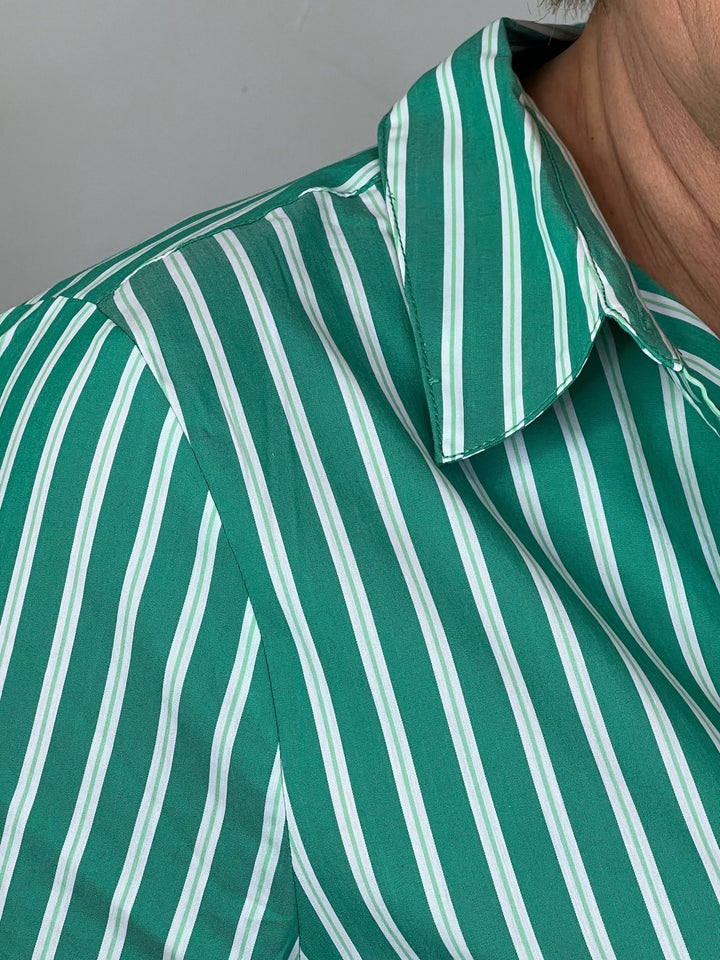 Street One Striped Blouse In Fresh Spring Green - Crabtree Cottage