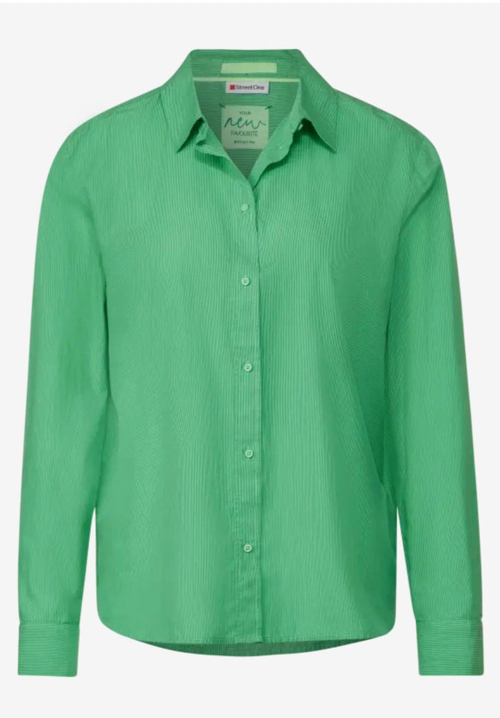 Street One Striped Shirt in Fresh Spring Green - Crabtree Cottage