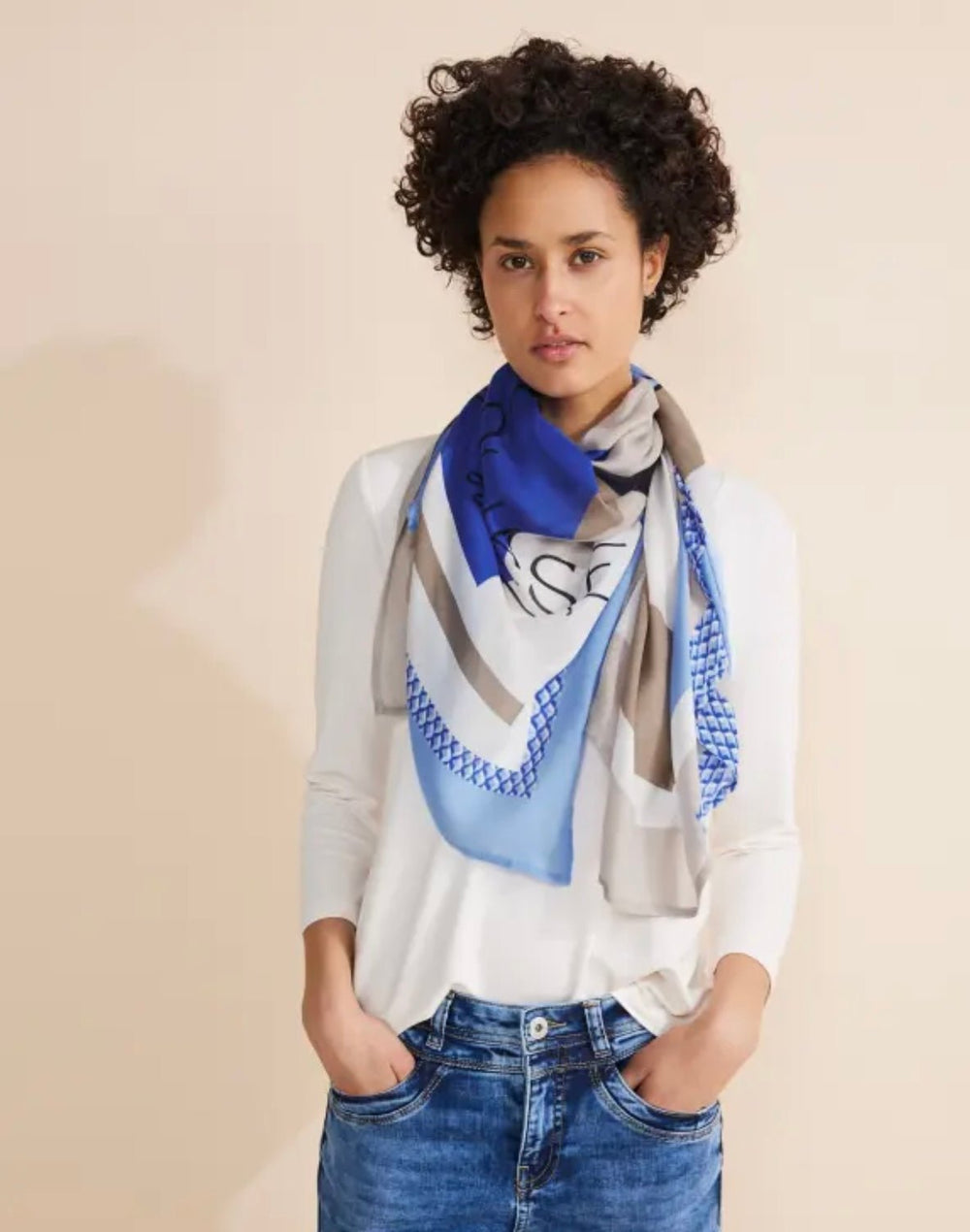 Street One Structured Scarf In Light Spring Blue - Crabtree Cottage