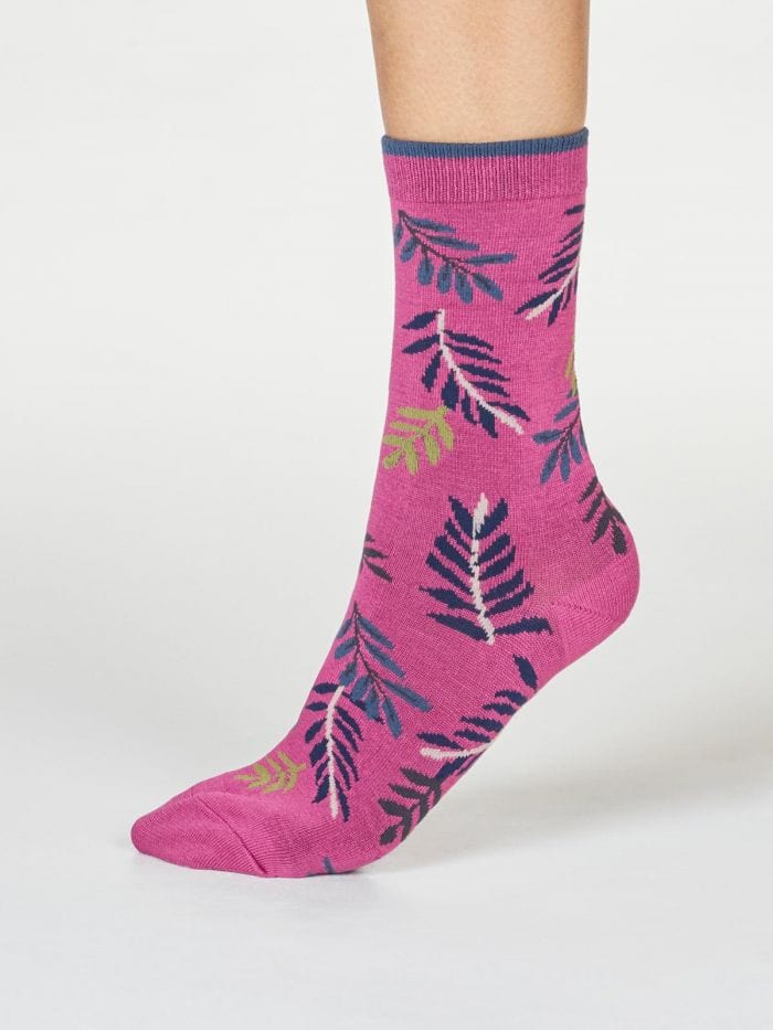 Thought Mable Violet Pink Bamboo Organic Cotton Socks - Crabtree Cottage