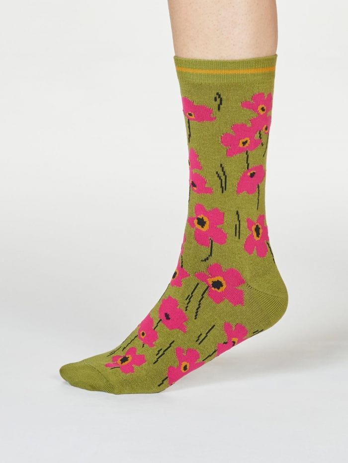 Thought Peggie Floral Bamboo Organic Cotton Socks - Crabtree Cottage