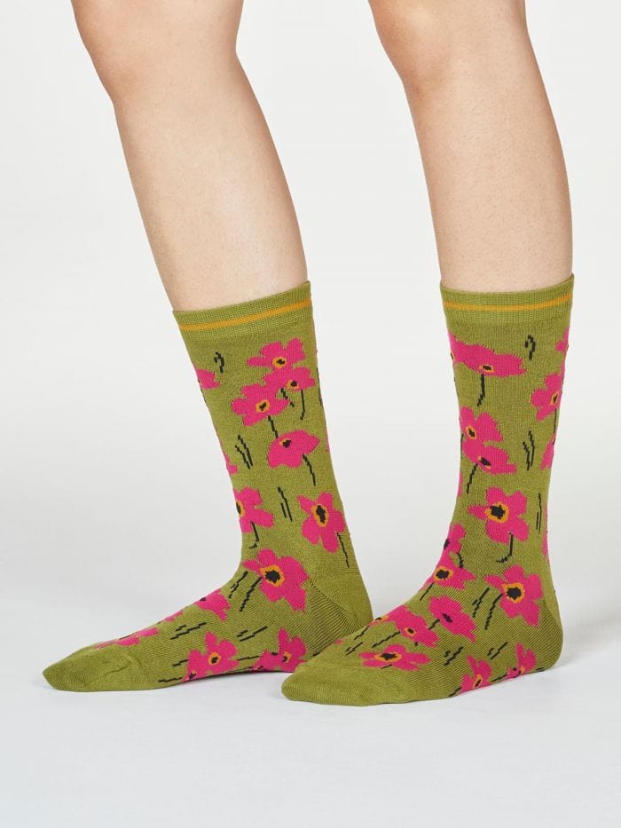 Thought Peggie Floral Bamboo Organic Cotton Socks - Crabtree Cottage