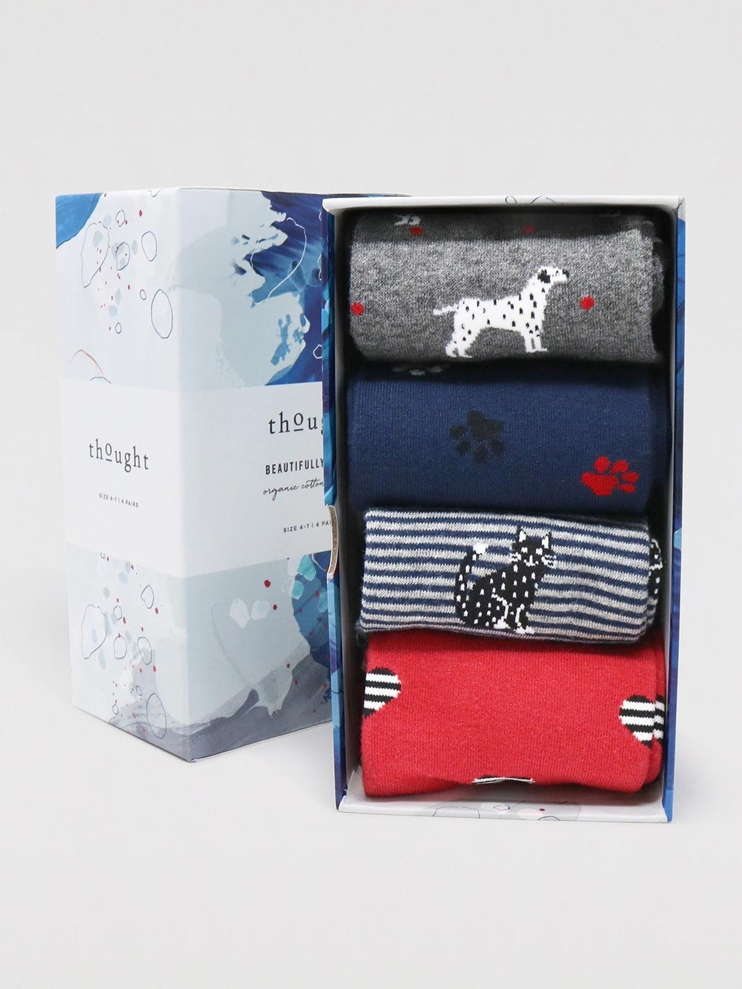 Thought Tillie GOTS Organic Cotton 4 Pack Animal Socks Gift Box - Crabtree Cottage