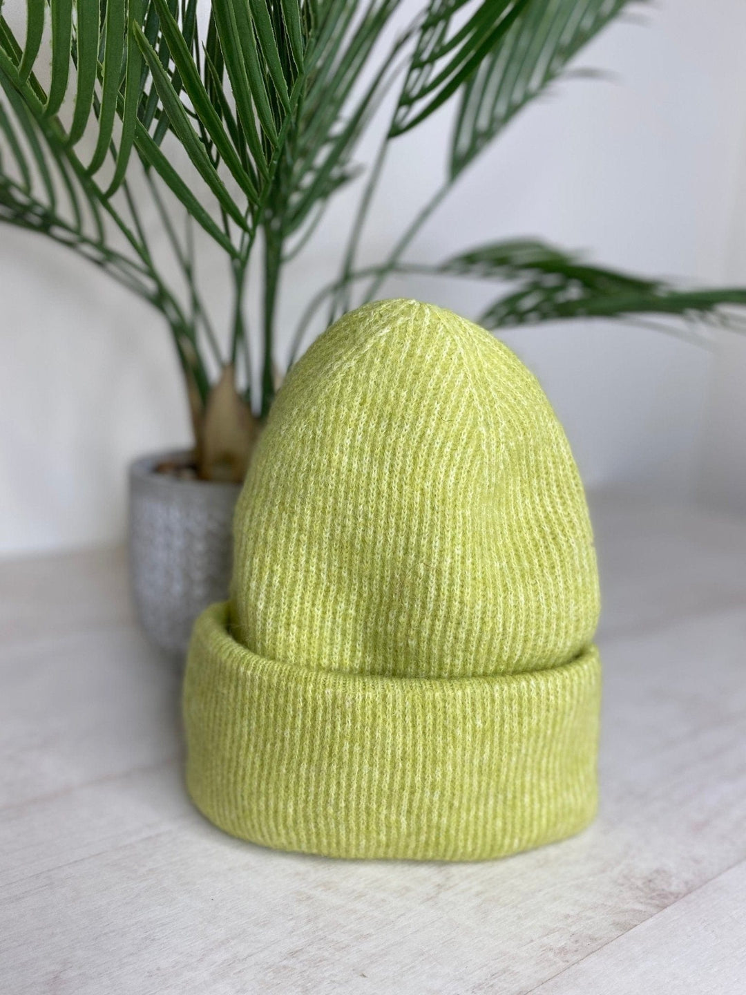 White Stuff Lime Green Ribbed Beanie - Crabtree Cottage